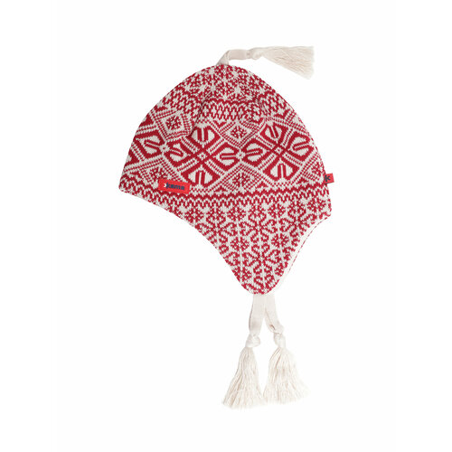 Шапка ушанка Kama зимняя, шерсть, подкладка, утепленная, размер UNI, бежевый, красный
