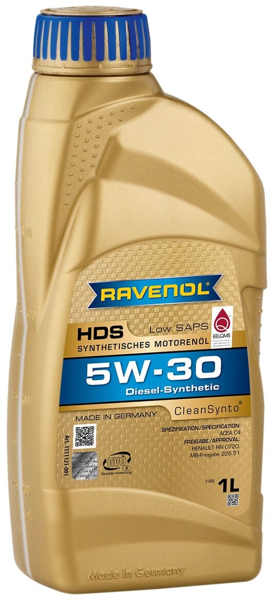 Моторное масло RAVENOL HDS Hydrocrack Diesel Specif SAE 5W-30 (1л)