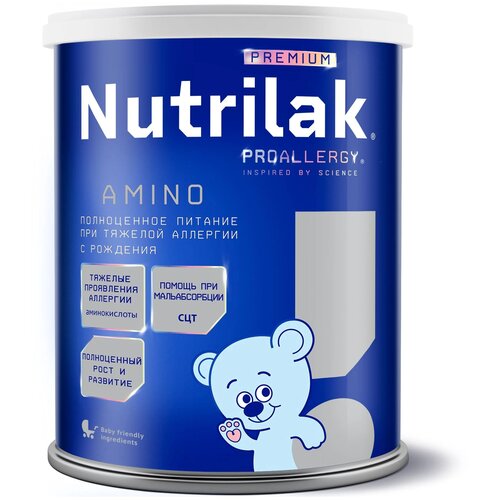 Молочная смесь Nutrilak Premium Амино, на основе аминокислот, с рождения, 400 г