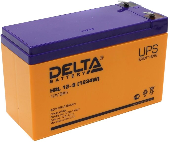 Батарея Delta HRL 12-9 (12-34W) 12V 9Ah (Battary replacement APC rbc17, rbc24, rbc110, rbc115, rbc116, rbc124, rbc133)