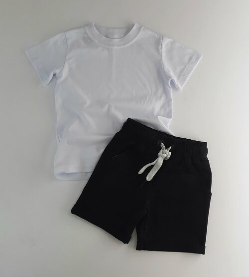 Комплект одежды , размер 128, белый, черный