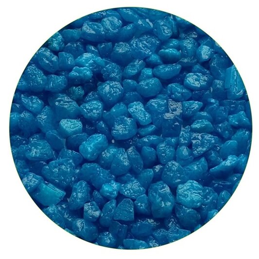 Грунт для аквариума Цветная мраморная крошка голубая блестящая 2 - 5 мм ЭКОгрунт (3,5 кг) - фотография № 2