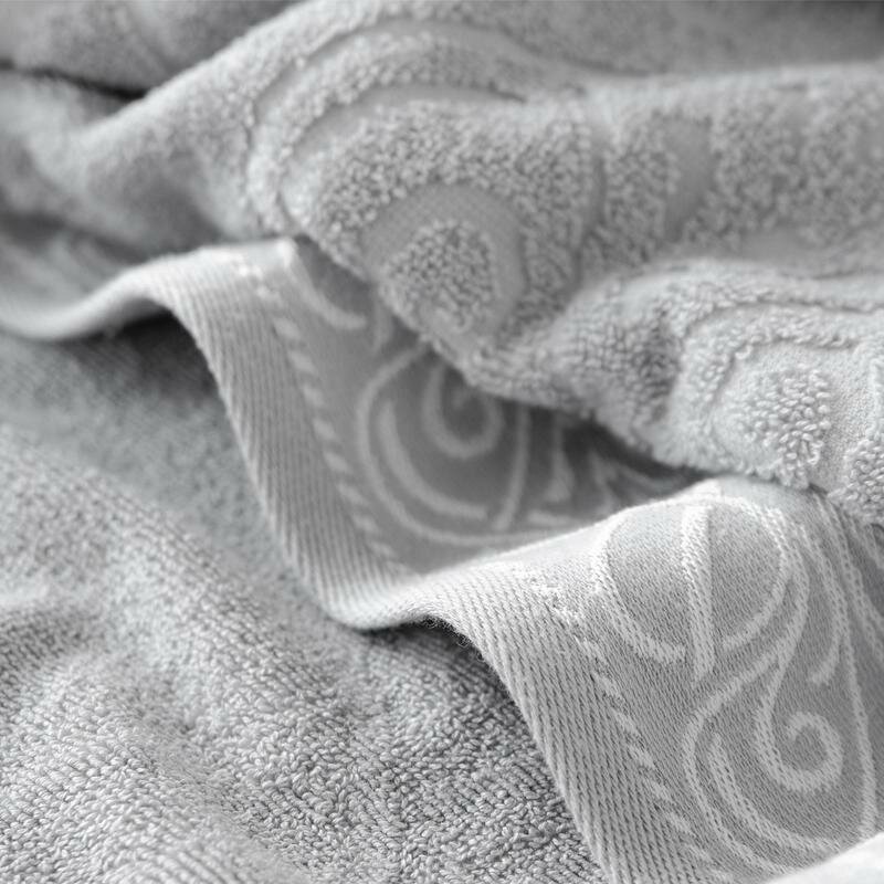 Махровое банное полотенце Самойловский текстиль коллекция "Толедо" цвет "Холодный серый", 70х140 см, плотность 420 г/м2 - фотография № 8