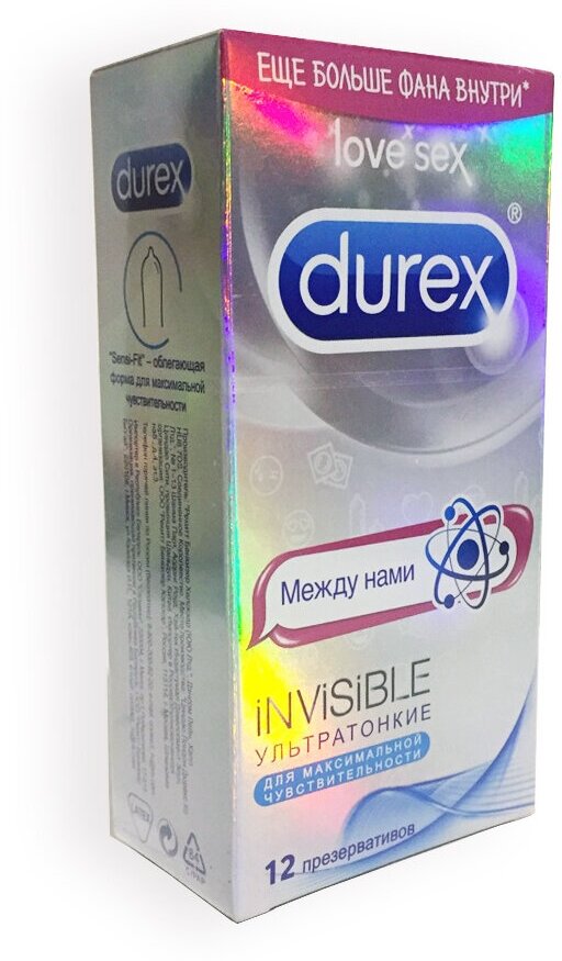 Презервативы Durex (Дюрекс) Invisible ультратонкие 12 шт. doodle Рекитт Бенкизер Хелскэр (ЮК) Лтд - фото №15