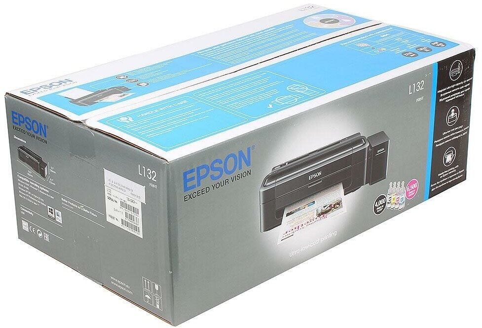 Принтер струйный Epson L132 цветн A4