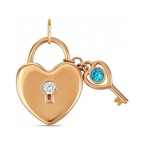 фото Лукас подвеска с 2 фианитами из красного золота p01-z-59689-z