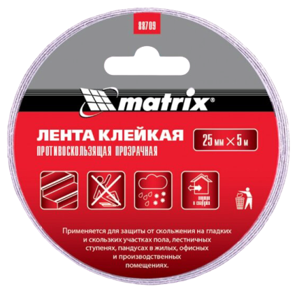 Лента клейкая MATRIX 88709, противоскользящая, прозрачная, 25 мм х 5 м - фотография № 3