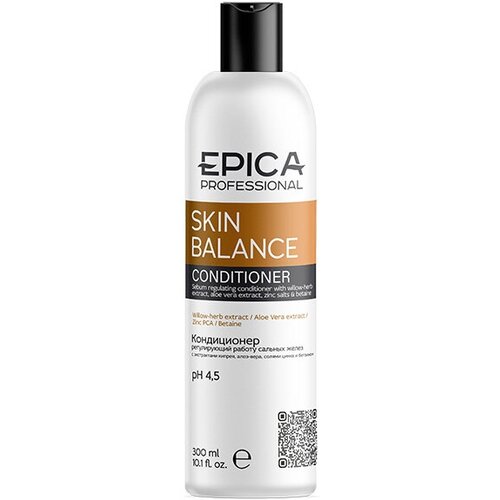 EPICA Professional кондиционер Skin Balance регулирующий работу сальных желез кожи головы, 300 мл шампунь для регулирования работы сальных желез epica professional shampoo for sebum regulating skin balance 300 мл