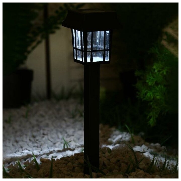 Садовый светильник на солнечной батарее «Фонарик», 7 × 32 ×7 см, 1 LED, свечение белое