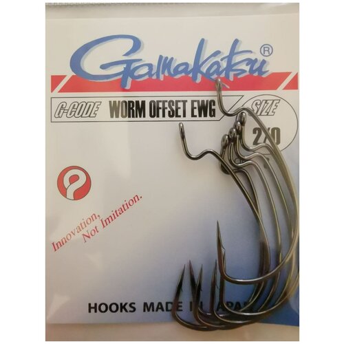 крючок gamakatsu hook worm offset ewg black 1 0 Крючок Gamakatsu Hook WORM OFFSET EWG №2/0