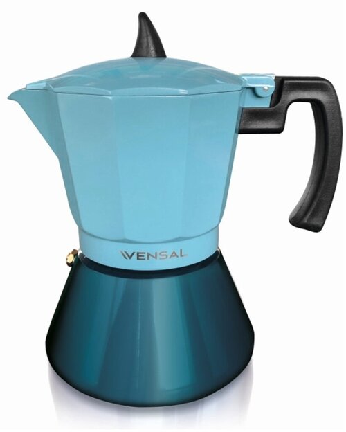 Гейзерная кофеварка Vensal VS3202GN 300 мл 6 чашек литой алюминий цвет бирюзовый