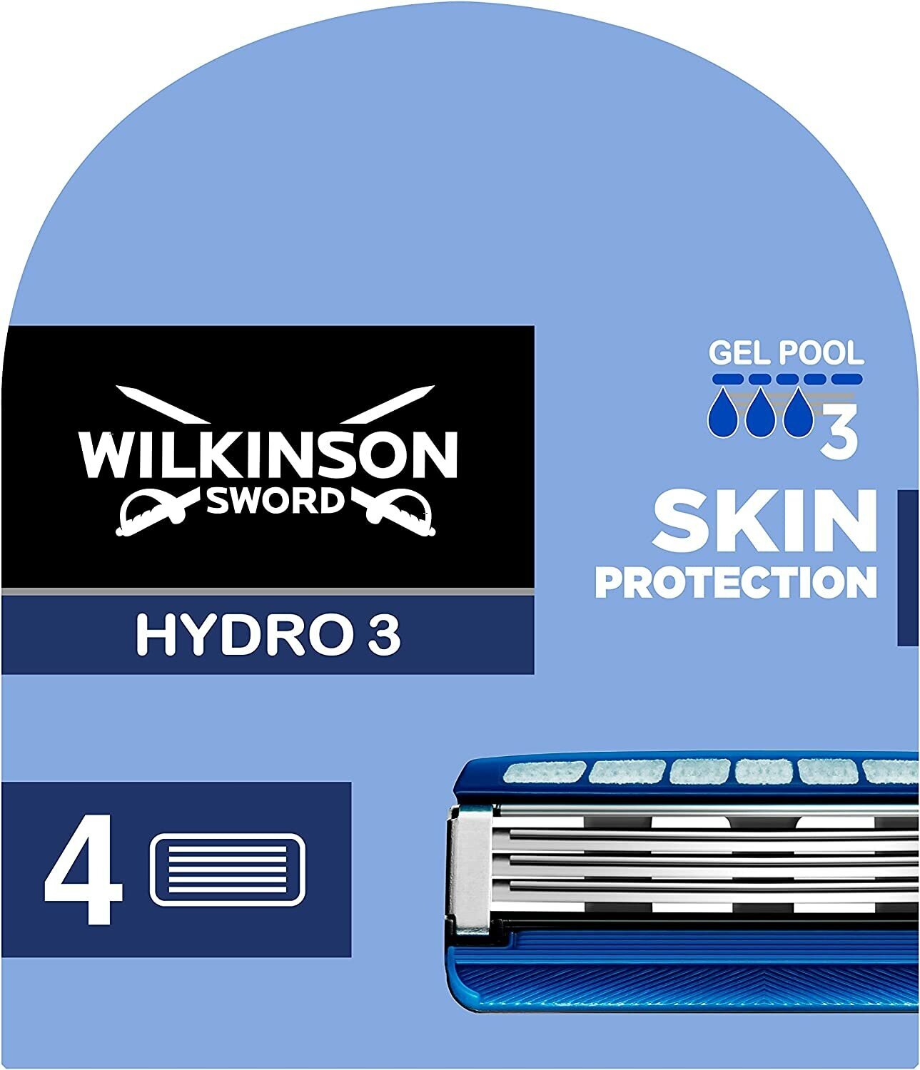 Wilkinson Sword / Schick Hydro 3 Skin Protection / Сменные кассеты для бритв HYDRO , 4 шт.