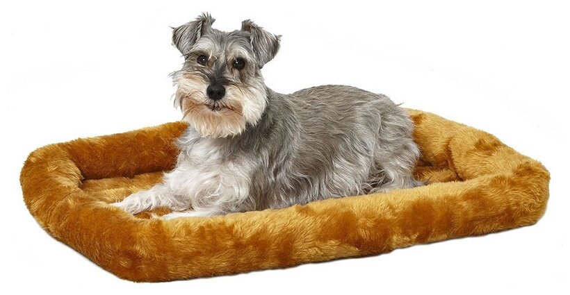 Лежак для собак и кошек Midwest QuietTime Faux Fur Deluxe Bolster 91х58х8 см cinnamon 92 см 60 см 8 см коричневый - фотография № 10