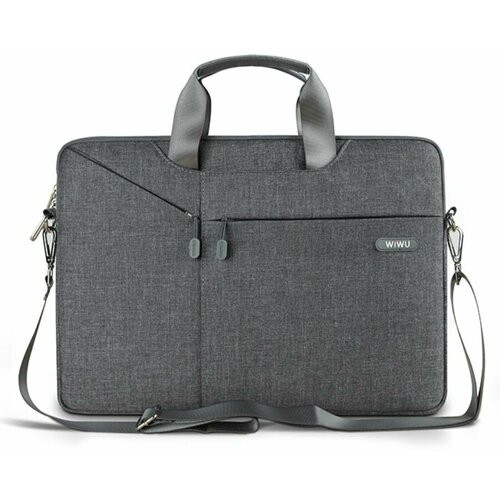 Сумка для ноутбука мужская, женская WiWU City Commuter Bag для MacBook / UltraBook 15.6 дюймов - Темно-серый сумка для ноутбука wiwu city commuter bag 11 6 12 черный