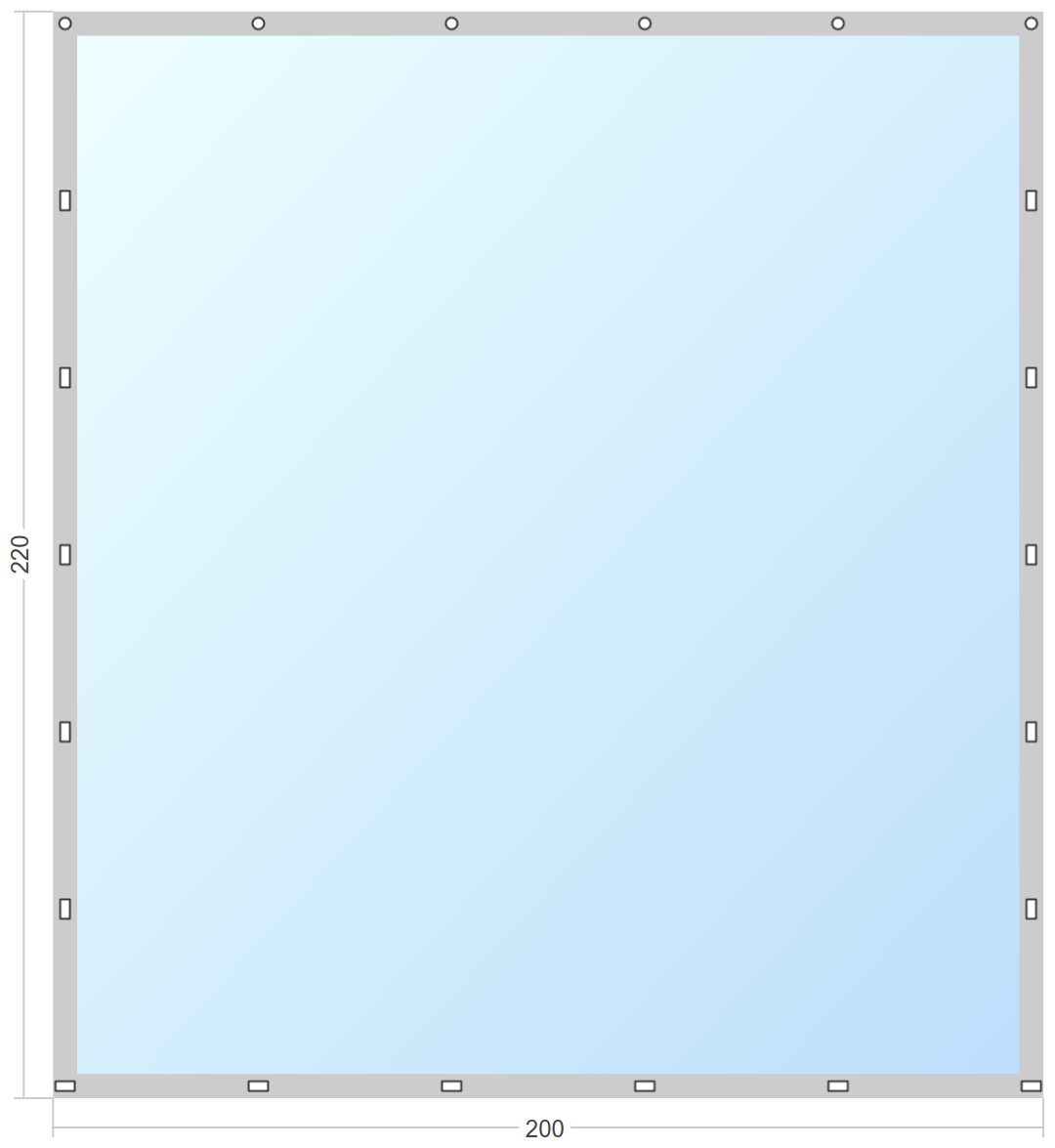Мягкое окно Софтокна 200х220 см съемное, Скоба-ремешок, Прозрачная пленка 0,7мм, Серая окантовка, Комплект для установки - фотография № 3