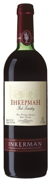 Вино Инкерман, Красное Полусухое, 0.75 л