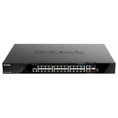 коммутатор d link dgs 1520 28mp управляемый l3 стекируемый с 20х1000base t 4x2 5gbase t 2x10gbase t и 2x10gbase x sfp 24 порта poe бюджет 370 вт Коммутатор D-Link DGS-1520-28MP Managed L3 Stackable Switch 20x1000Base-T PoE