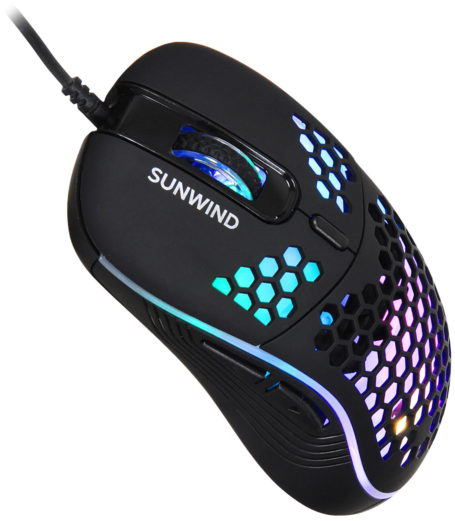 Мышь SunWind SW-M800G черный оптическая (3200dpi) USB для ноутбука (6but)
