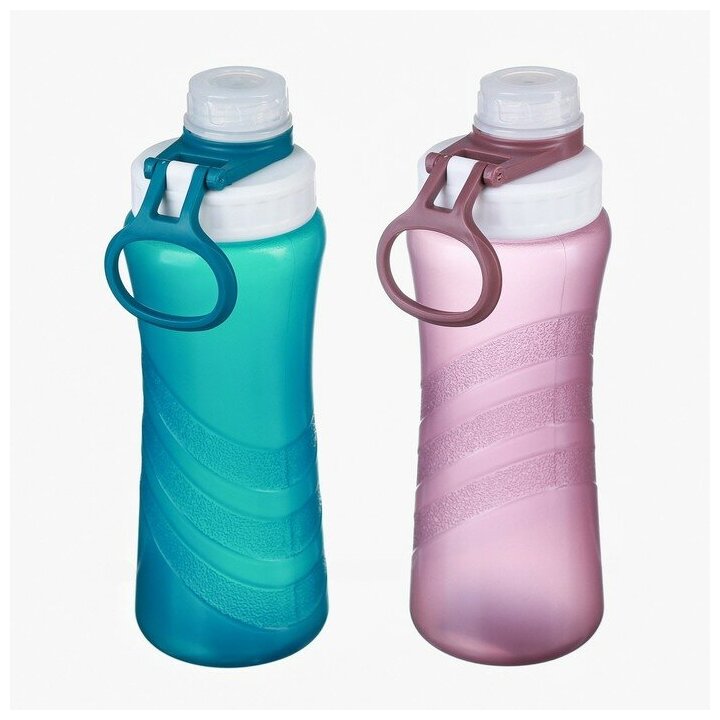 Бутылка для воды, объем 500 мл, размер 20,2 х 7,5 х 6,7 см, цвет серый - фотография № 5