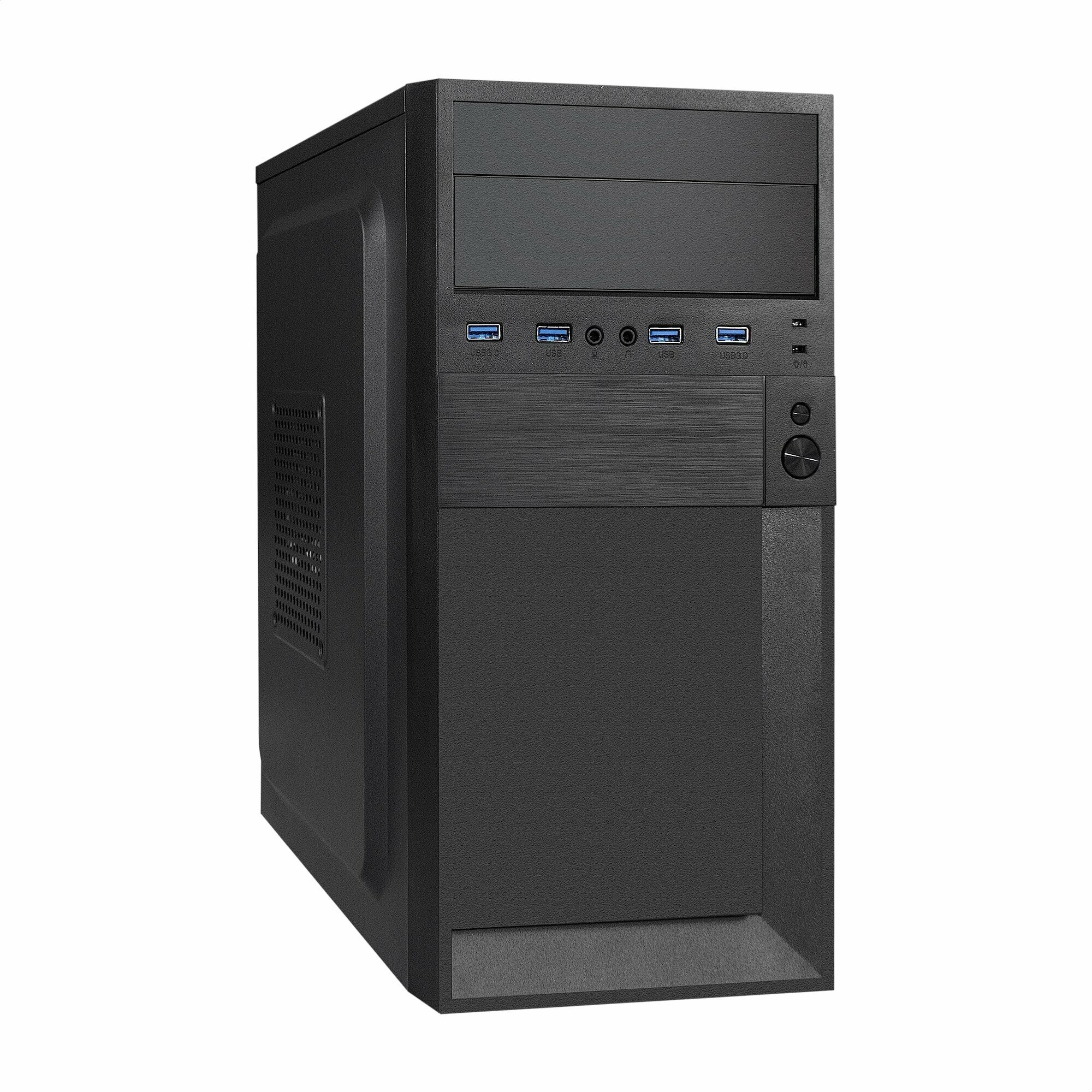 Корпус системного блока EXEGATE BAA-105U4-01-AAA350 (mATX, AAA350 с вент. 8см, 4*USB3.0, HD аудио, черный)