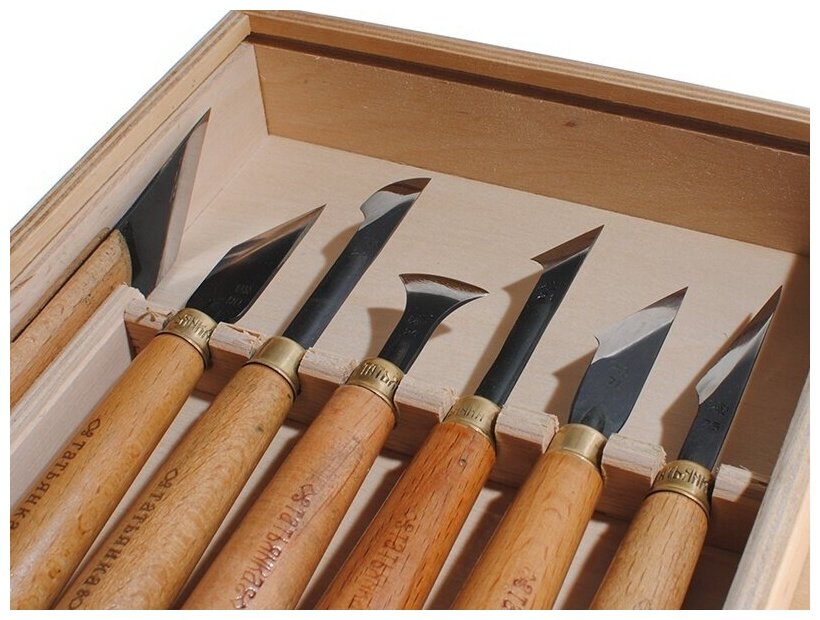 Набор из 7 ножей для геометрической резьбы по дереву. Татьянка - фотография № 2