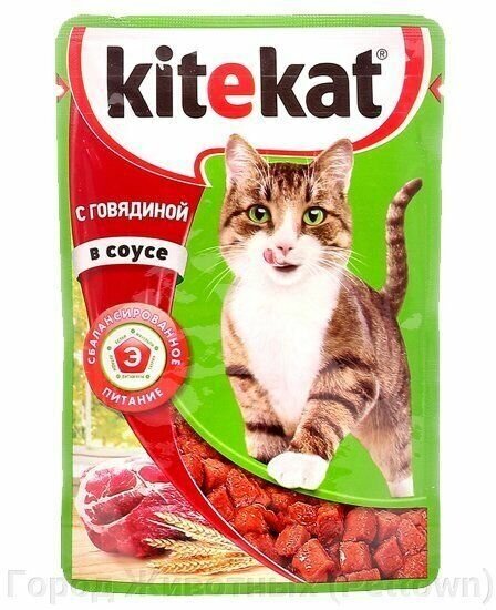 Влажный корм для кошек Kitekat пауч Говядина в Соусе 28 1