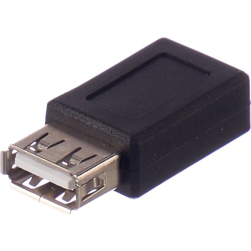 Адаптер переходник GSMIN RT-55 USB 2.0 (F) - micro-USB (F) (Черный) адаптер переходник gsmin rt 61 micro usb m mini usb f черный