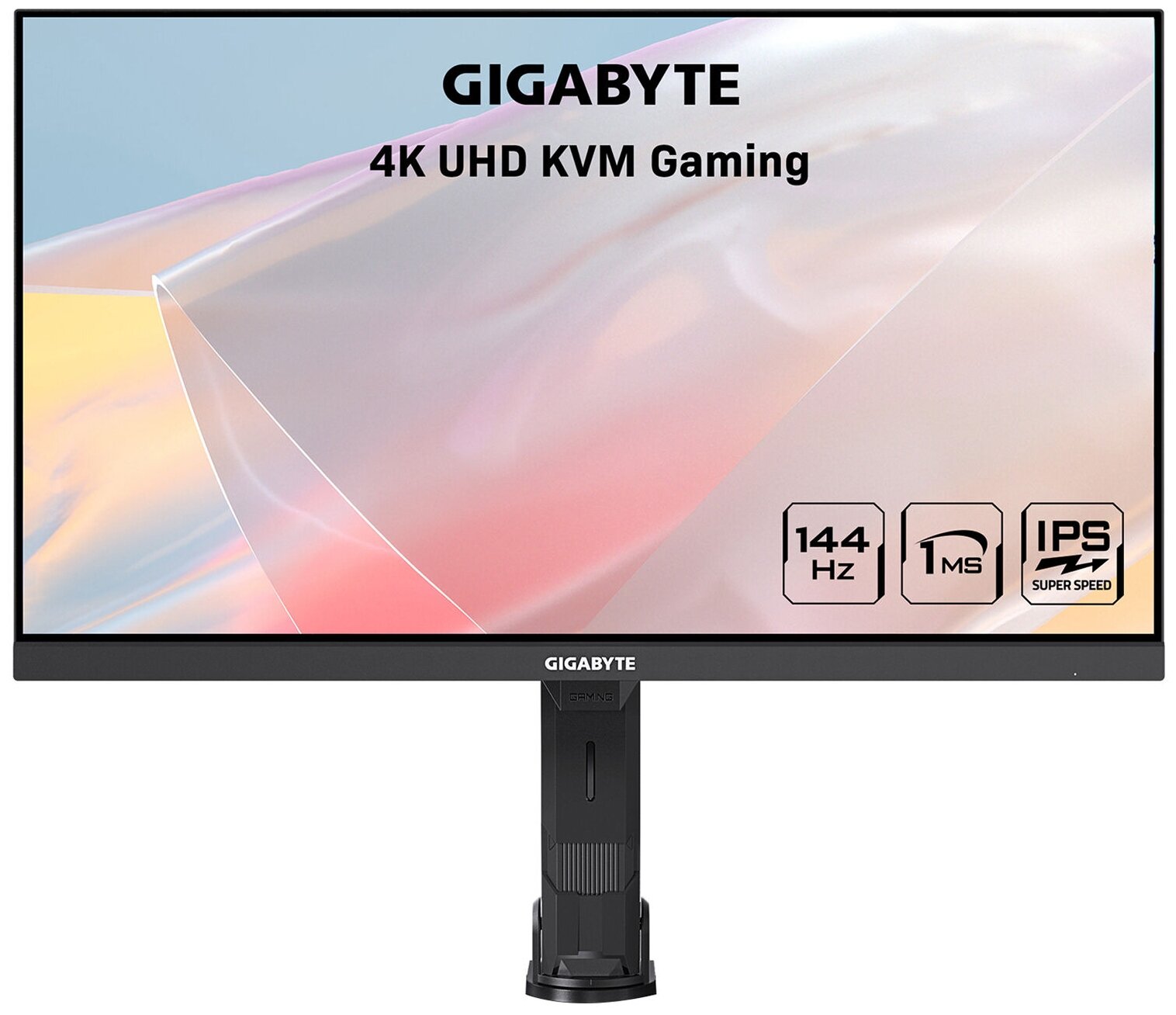 Монитор Gigabyte M28U AE-EK 28" Gaming monitor ARM Edition Black (IPS, 3840x2160, HDMI+HDMI+DP, 1 ms, 178°/178°, 300 cd/m, 1000:1, 2xUSB3.0, USB Type-C, 144Hz, MM) (20VM0-M28UAEBA-1EKR) (NEW!) (без подставки, кронштейн для крепления к столу в комплекте)