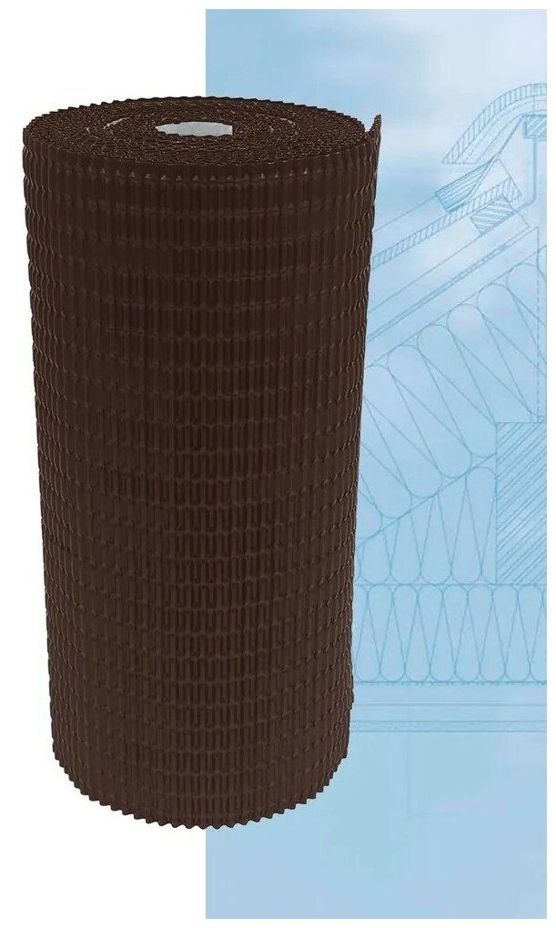 фото Лента примыкания 3Д Б (0,3х5м) для крыши (RAL 8017) шоколадный