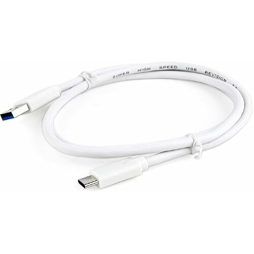 Кабель Cablexpert USB - USB Type-C (CCP-USB3-AMCM), 1 м, белый кабель gembird usb type c usb 1 метр черный ccp usb2 amcm 1m