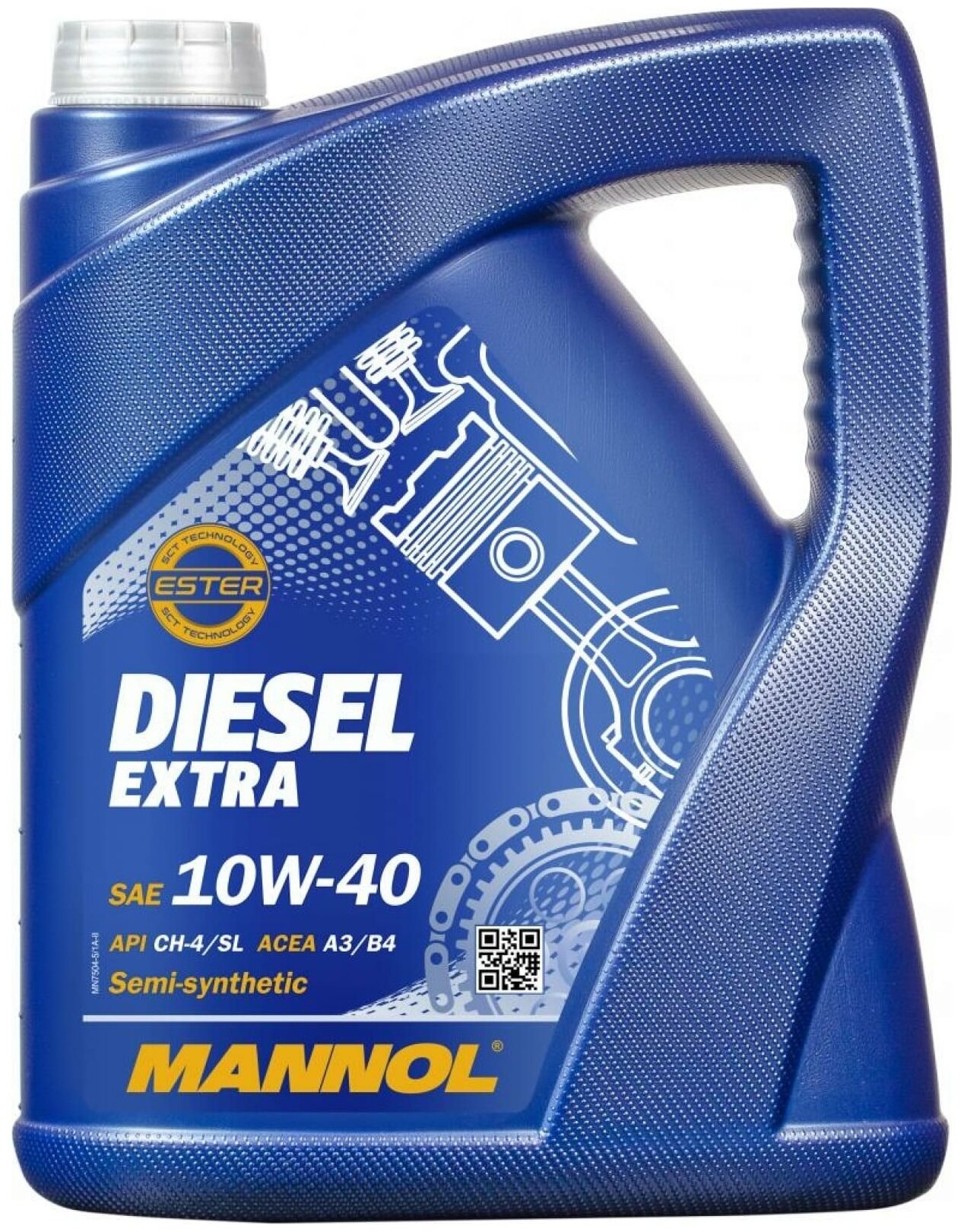 Полусинтетическое моторное масло Mannol Diesel Extra 10W-40, 5 л