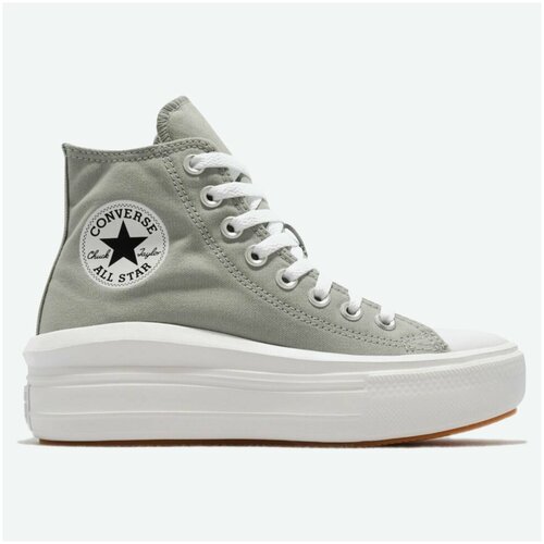 фото Кеды converse chuck taylor all star move a00562 текстильные высокие серые (36.5)