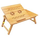 Стол для ноутбука Зеленый Шар BS 0002 из бамбука складной с охлаждением - изображение