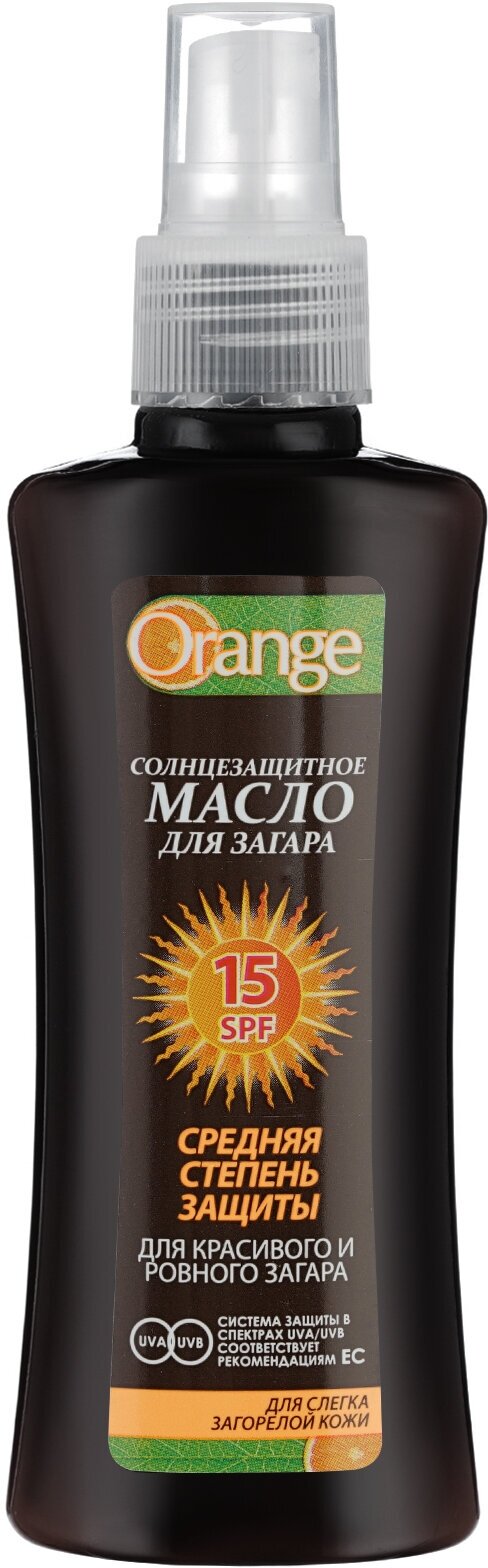 Биокрим Orange Масло солнцезащитное SPF 15 для красивого и ровного загара для слегка загорелой кожи