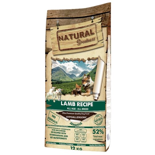 фото Сухой корм для собак NATURAL Greatness ягненок с горошком, с картофелем 12 кг
