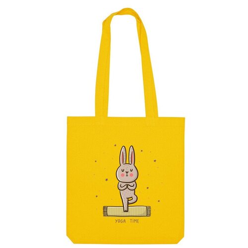 Сумка шоппер Us Basic, желтый сумка милый зайчик и йога медитация time зеленый