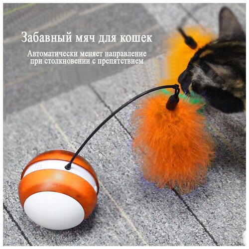 Интерактивная игрушка-дразнилка для кошек с пером