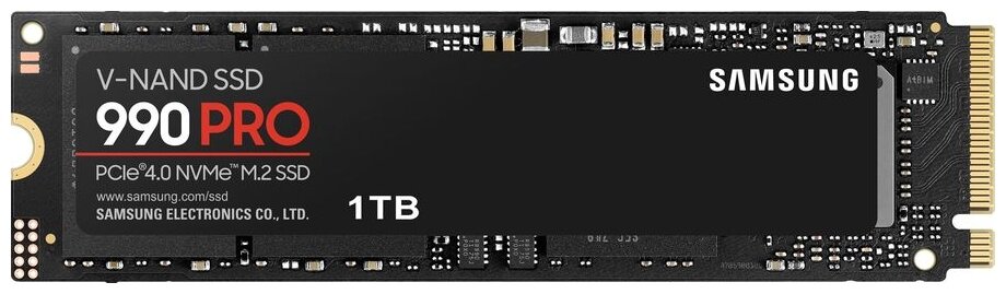 Твердотельный диск 1TB Samsung 990 Pro, M.2, Pci-e 4.0 x4, TLC 3D Nand [r/w - 7450/6900 MB/s] /EU Mz