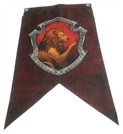 Флаг факультета Гриффиндор Gryffindor из Гарри Поттера из шёлка, 40х60 см - на стену