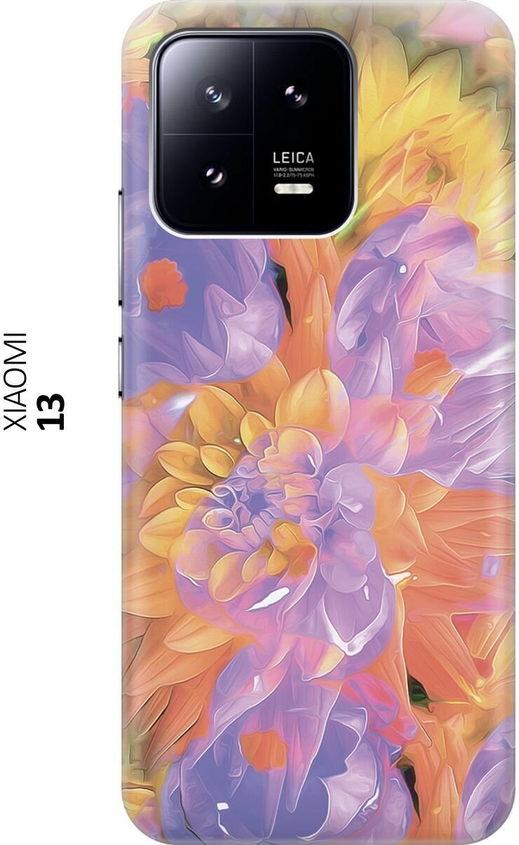 Силиконовый чехол Желто-фиолетовые хризантемы на Xiaomi 13 / Сяоми 13