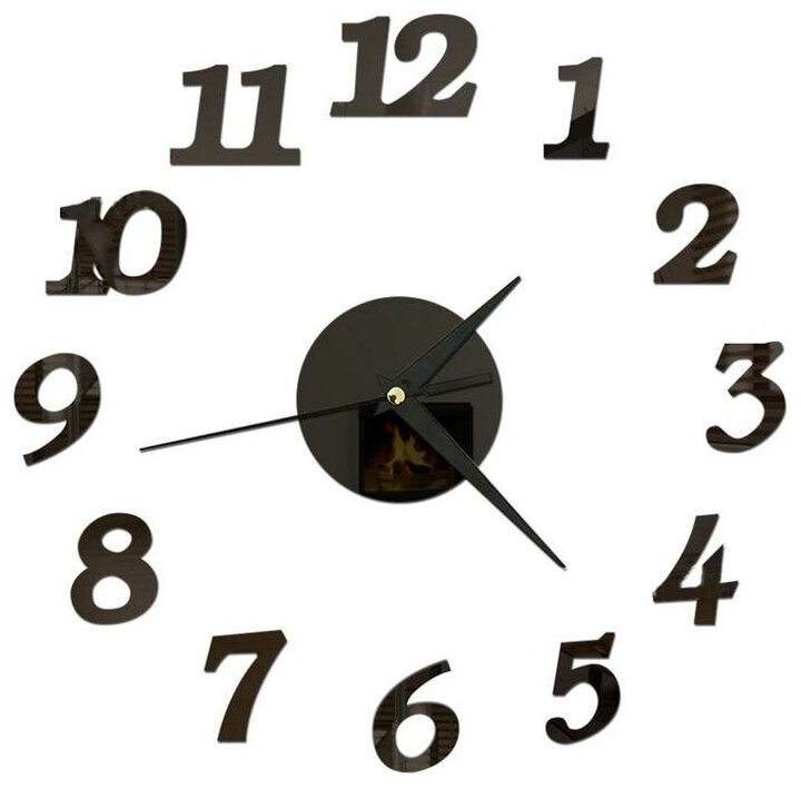 Часы-наклейка, серия: DIY, Ясмина, плавный ход, d-45 см, секундная 12 см, цифра 75 х 5 см