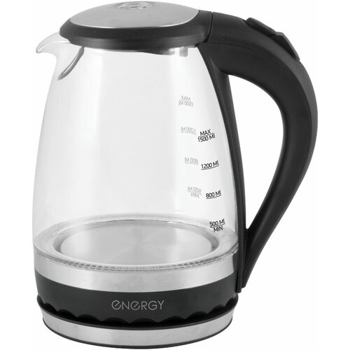 Чайник электрический 15Л 1850-2200 ВТ диск стекло внутр подсв 164083 черн ENERGY 293200₽
