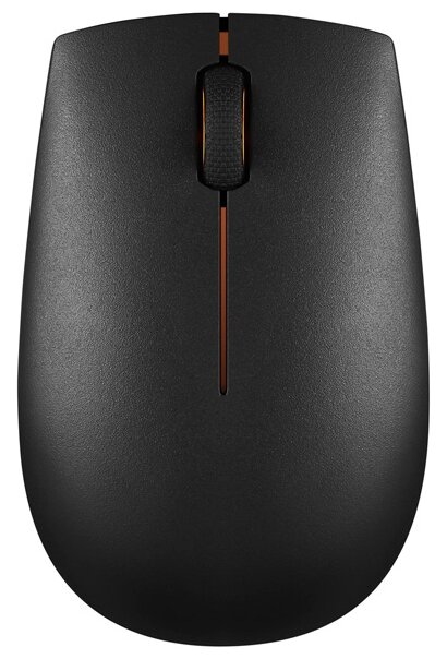 Мышь LENOVO 300 Wireless, оптическая, беспроводная, USB, черный и оранжевый [gx30m86878]