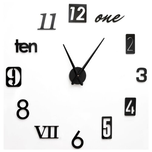 фото Часы настенные кварцевые 3D Decor Number 100 см черный