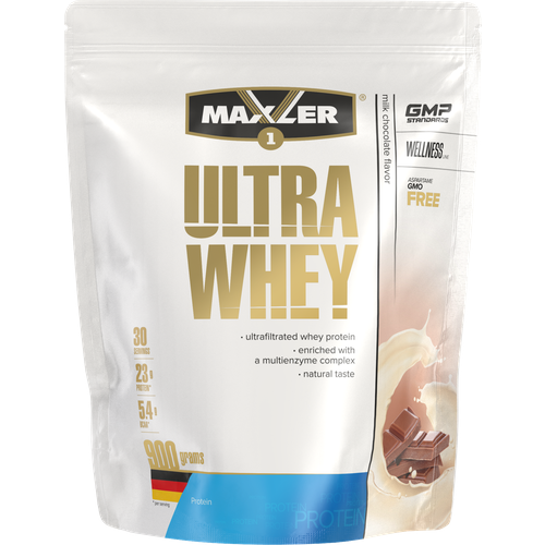 Протеин Maxler Ultra Whey, 900 гр., молочный шоколад протеин сывороточный maxler ultra whey 750 гр молочный шоколад