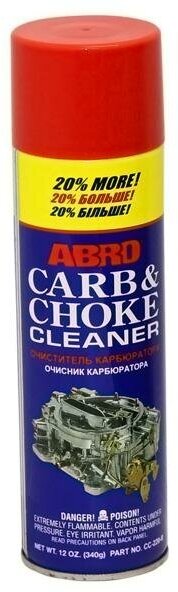 Очиститель Карбюратора-Спрей Abro + 20% 340 Гр. Сша ABRO арт. CC220RU