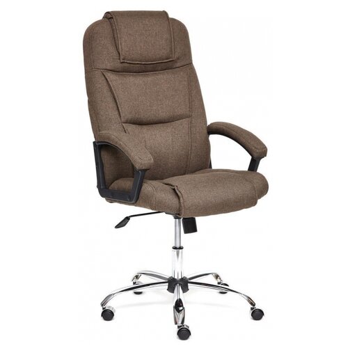 фото Компьютерное кресло tetchair бергамо (крестовина хром, обивка ткань) для руководителя, обивка: текстиль, цвет: коричневый,3м7-147