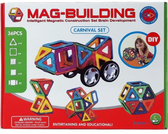 Детский магнитный конструктор / Оригинальный игрушечный Магнитный конструктор 36 деталей