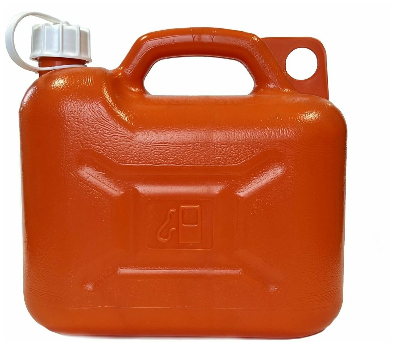 Канистра 5 литров (5л), Оранжевая, пластиковая для бензина, топлива ГСМ. - фотография № 2