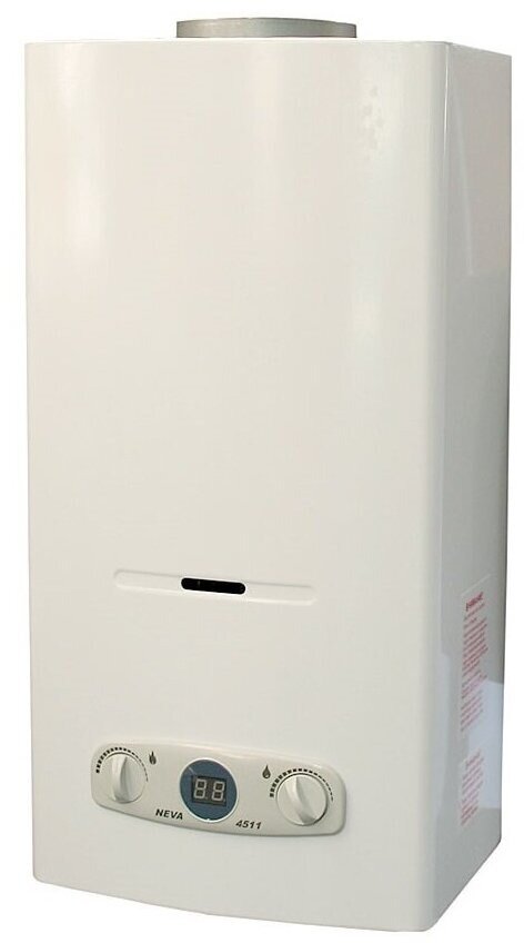 Проточный газовый водонагреватель Neva 4511, белый - фотография № 1